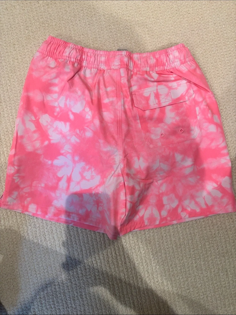 Vineyard Vines Coral Pink Tie-Dye boys swim trunks